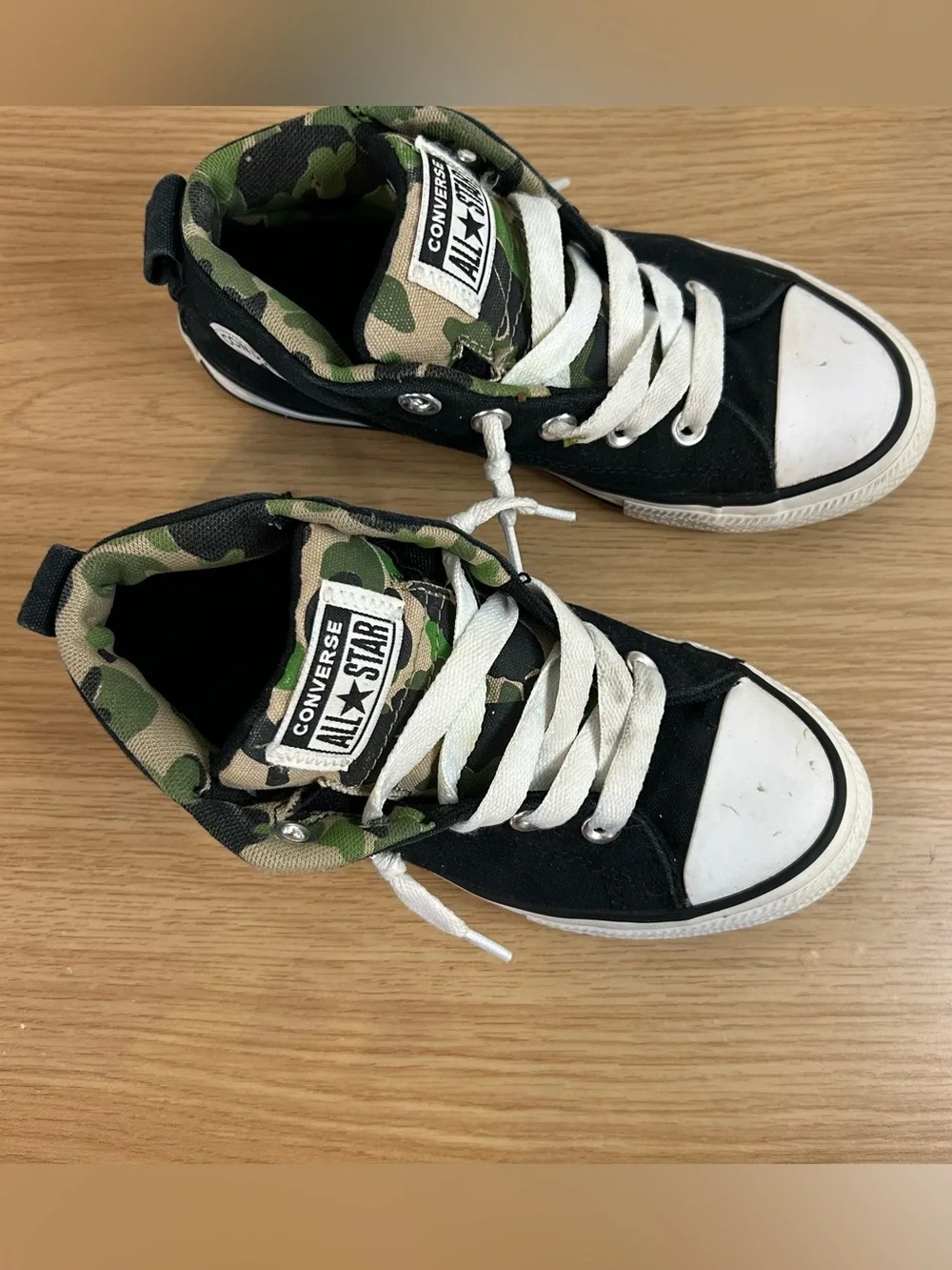 Converse Chuck Taylor All Star Street Mid Kids' sneakers camo black Size 2 - Picture 2 of 7